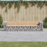 Banca gradina vidaXL gabion, lemn pin masiv, 287x71x65.5cm, 3 buc, exterior, parc, curte, terasa