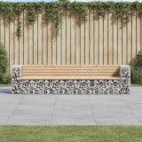 VidaXL Bancă de grădină, design gabion, 287x71x65,5cm, lemn masiv pin