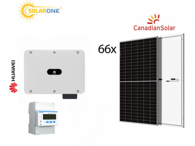 Kit sistem fotovoltaic 40kW, invertor trifazat Huawei si 66 panouri Fotovoltaice Canadian Solar 600W foto