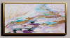 Tablou pictat manual Peisaj primii zori ai diminetii 110x50cm pictura veritabila, Abstract, Ulei