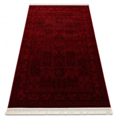 ORIENT 5365 covor visiniu / negru Cadru, oriental, cu franjuri, 200x290 cm foto