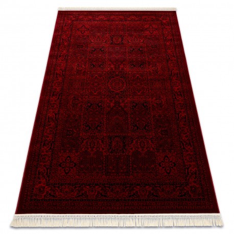 ORIENT 5365 covor visiniu / negru Cadru, oriental, cu franjuri, 200x290 cm