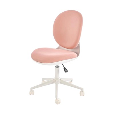 Scaun birou copii HM Orion 2, stofa, inaltime reglabila, rotire 360 ?,roti pivotante, cadru polipropilena, 80 kg, alb roz foto