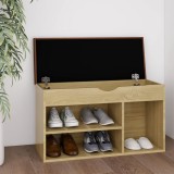 VidaXL Pantofar cu pernă, stejar sonoma, 80x30x47 cm, lemn prelucrat