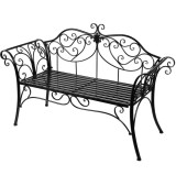 Banca Gradina Metal Negru, 2 Locuri, Spatar Fonta, 133cm, Exterior Robust