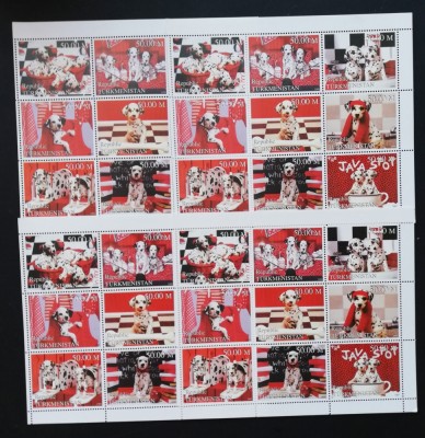 TURKMENISTAN- CIINI DALMATIENI-4 x9 v.in 4coali mici,-MNH** - TU PLR 59C foto