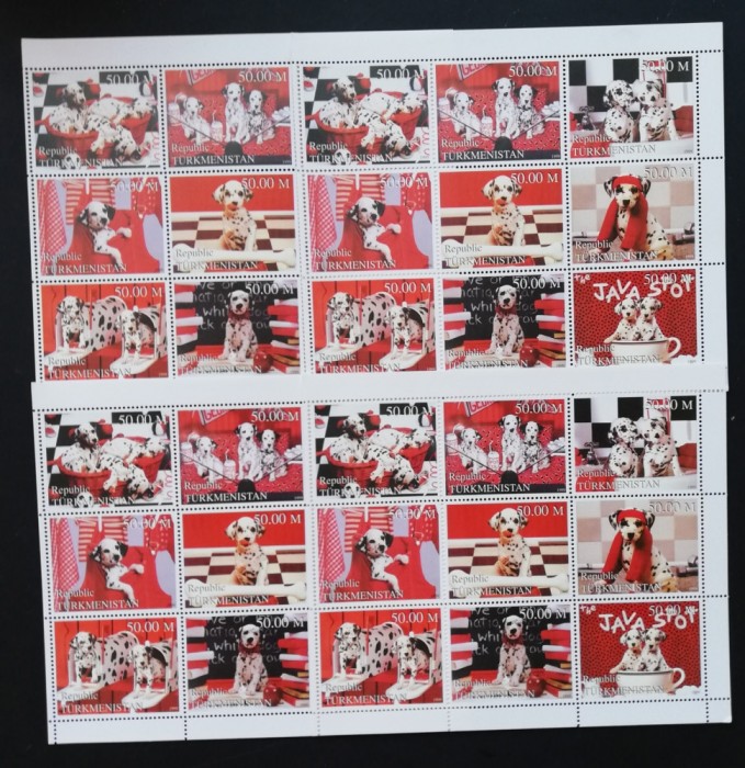 TURKMENISTAN- CIINI DALMATIENI-4 x9 v.in 4coali mici,-MNH** - TU PLR 59C