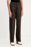 Dickies pantaloni de bumbac culoarea maro, lat, high waist, DK0A87PL