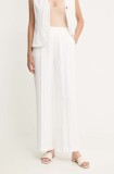 Sandro Ferrone pantaloni femei, culoarea alb, drept, high waist, SFS21XBDCALIFORNIA