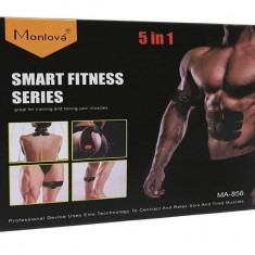 Monlove Smart Fitness Series Aparat Electrostimulare Muschi 5 in 1 (Fesieri + Aparat pentru Abdomen, Brate, Aparat cervical) Anticelulitic, Pentru Ton