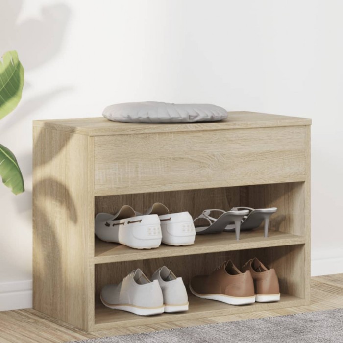 vidaXL Banchetă pantofar, stejar sonoma, 60x30x45 cm, PAL 808741