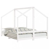 Cumpara ieftin Cadru de pat pentru copii, alb, 2x(80x200)cm, lemn masiv de pin