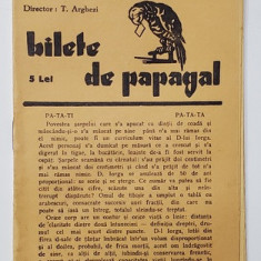BILETE DE PAPAGAL , REVISTA , DIRECTOR TUDOR ARGHEZI , NR. 22 , VOLUMUL III , ANII '37 - ' 38
