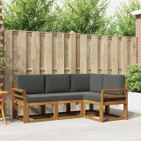 vidaXL Set de canapele de exterior cu pernă 4 pcs Natural și Antracit 3366325