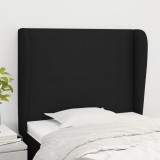 Gossi tablie de pat cu aripioare, negru, 83x23x118/128 cm, textil