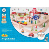 Circuit cu tren marfar (133 piese), BigJigs Toys
