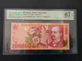 100.000 lei 1998 in grad PMG 67 EPQ UNC