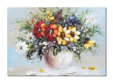 Cumpara ieftin Tablou living, dormitor, 3D vaza cu flori pictat manual, Ikebana, 70x50cm ulei pe panza in relief, Valentin Pop