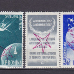 1958 LP 459 b SATELITI ARTIFICIALI CU VINIETA SUPRATIPAR BRUXELLES RASTURNAT MNH