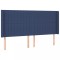 Tablie de pat cu aripioare, albastru, 183x16x118/128 cm, textil