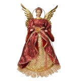 Cumpara ieftin Figurina Inger textil rosu auriu 26x15x44 cm