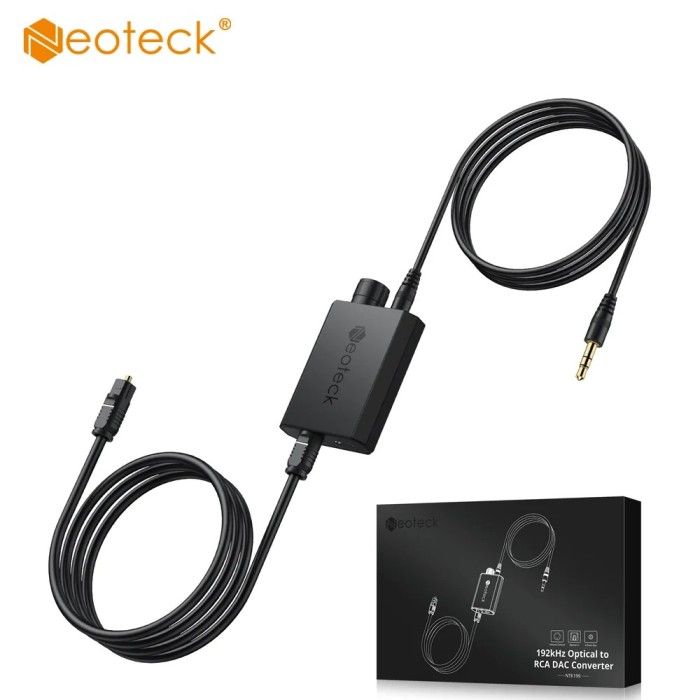 Cablu convertor audio digital optic SPDIF toslink la semnal analog jack 3.5mm AUX, DAC 192kHz