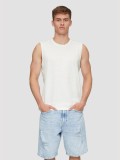 Tricou barbati din bumbac fara maneci si croiala Regular fit, Alb (Marime: 2XL)