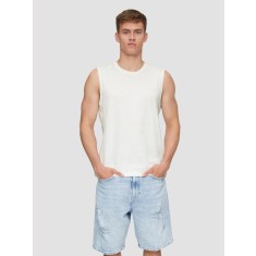 Tricou barbati din bumbac fara maneci si croiala Regular fit, Alb, 2XL