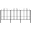 VidaXL Gard de grădină cu v&acirc;rf tip suliță din oțel 537x200 cm, negru
