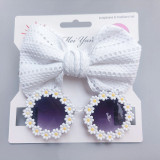 Set bentita si ochelari de soare - White Daisy (Marime Disponibila: 6-12 luni, Superbaby