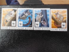 Guineea Bissau-Fauna wwf,galago-serie completa,nestampilate MNH foto