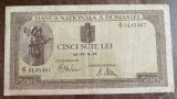 B11 100 - Bancnota Romania - 500 lei emisiune aprilie 1941 - filigran vertical