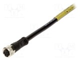 Conector MOLEX M8 mamă 4 pini 3A 30V IP67 drept cu cablu 5m