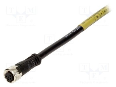 Conector MOLEX M8 mamă 4 pini 3A 30V IP67 drept cu cablu 5m foto
