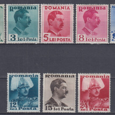 ROMANIA 1940 LP 140 CAROL II CULORI SCHIMBATE SERIE SARNIERA