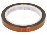 Bandă 3M pentru temperaturi ridicate 12mm x 33m, grosime 0,07mm, culoare ambră