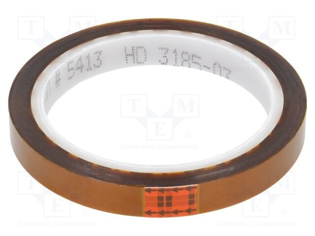 Bandă 3M pentru temperaturi ridicate 12mm x 33m, grosime 0,07mm, culoare ambră