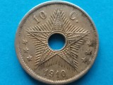 CONGO BELGIAN-10 CENTIMES 1910