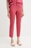 Sisley pantaloni culoarea roz, drept, high waist, 4VPHL5AH6