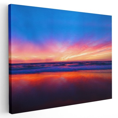 Tablou peisaj marin la apus Tablou canvas pe panza CU RAMA 30x40 cm foto