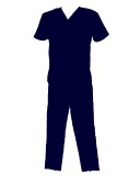 Costum Medical Pe Stil cu Elastan, Bluemarin, 97% Bumbac, Model Classic Barbati XL ( Stoc Limitat ) - XL, XL, Bleumarin