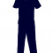 Costum Medical Pe Stil cu Elastan, Bluemarin, Model Classic Barbati - 3XL, 4XL