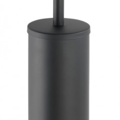 Perie pentru toaleta cu suport de prindere Bosio, Wenko Power-Loc®, 40.5 x 13 x 9 cm, inox, negru