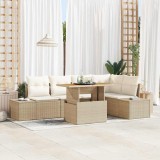 VidaXL Set de masă pentru grădină 6 pcs Bej, crem 100 x 55 x 73 cm