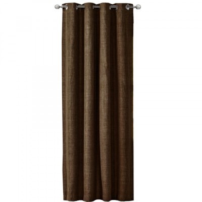 Draperie Elfie Opac cu inele Jemidi, 140 x 245 cm, Maro, Poliester, 55279.17.01 foto