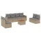 Set canapele de gradina, 9 piese, cu perne, bej, poliratan