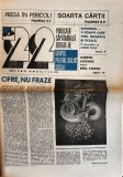 Revista 22, Nr. 42, 1991, Carti Bibliofilie, Almanah, Romana, 12 pagini, 42x30cm