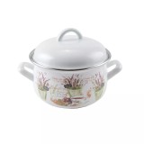 Oala emailata cu lavanda, 16 cm + capac Elegant si Durabil pentru Bucate Perfecte Handy KitchenServ, Perfect Home