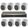 Sistem supraveghere IP 4K Hikvision 8 camere 8MP IR 30m lumina alba 30m microfon Smart Hybrid Light, NVR 8 canale PoE 12MP AcuSense SafetyGuard Survei