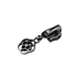 Cursor metalic pentru fermoar spiralat 6 mm, Floare nichel negru, Crisalida